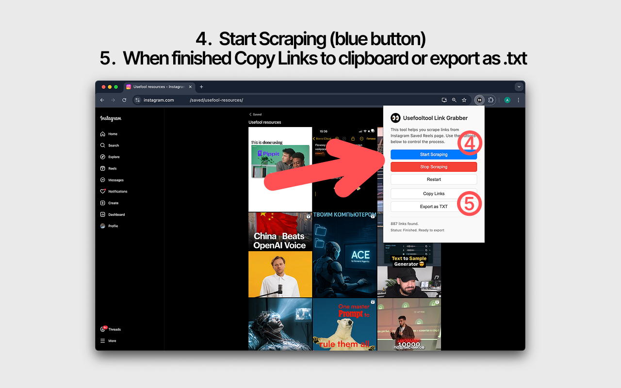 Usefooltool - Link Grabber for Instagram - 截图 5