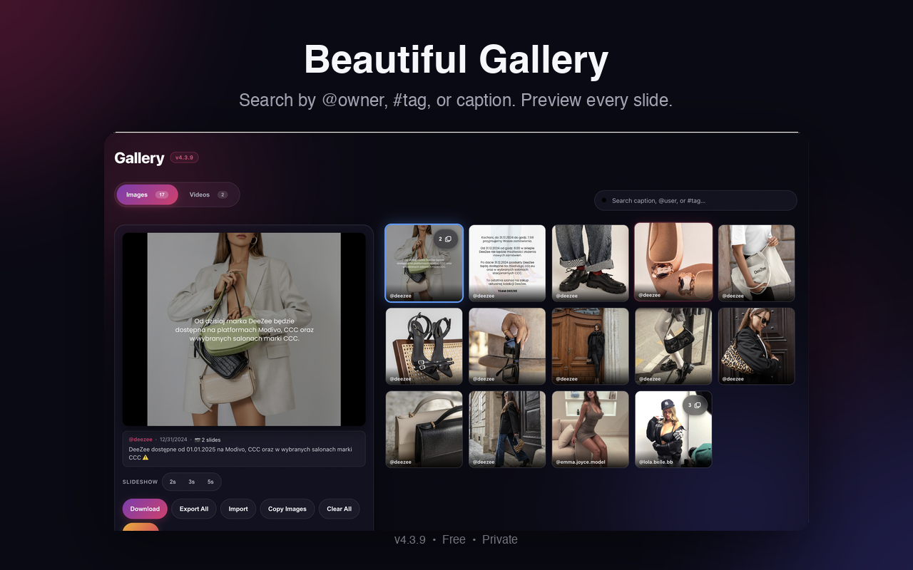 Instagram Saved Media Exporter - 截图 1