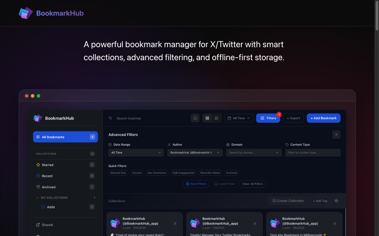 BookmarkHub - Twitter Bookmark Manager - 截图 3