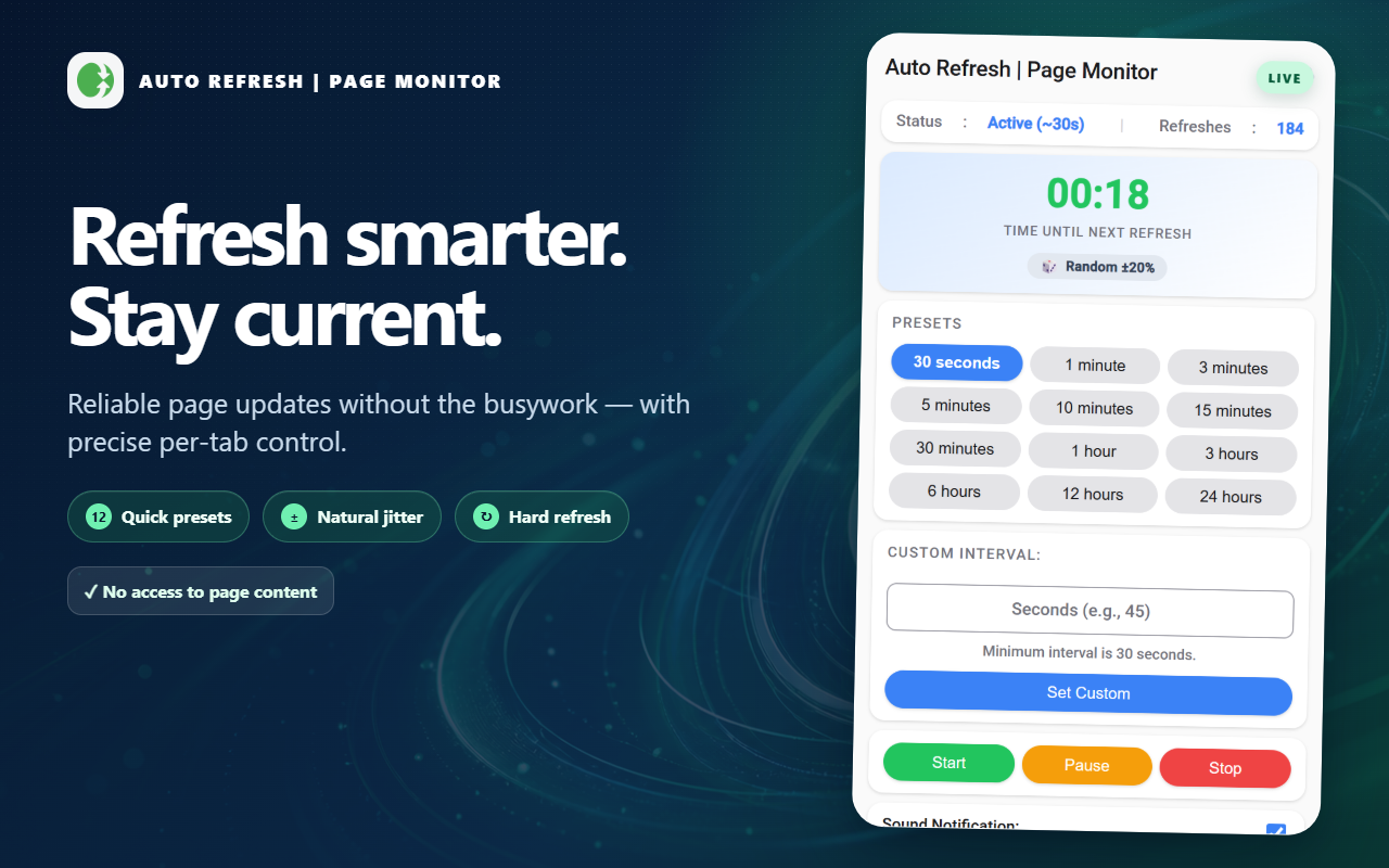 Auto Refresh | Page Monitor - 自动刷新 | 页面监控 - 截图 4