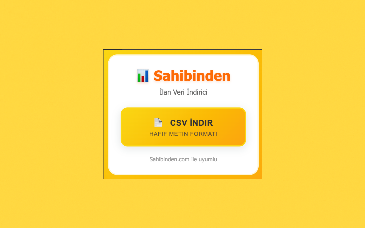 Sahibinden İlan Veri İndirici - CSV Excel Dışa Aktarma - 截图 3
