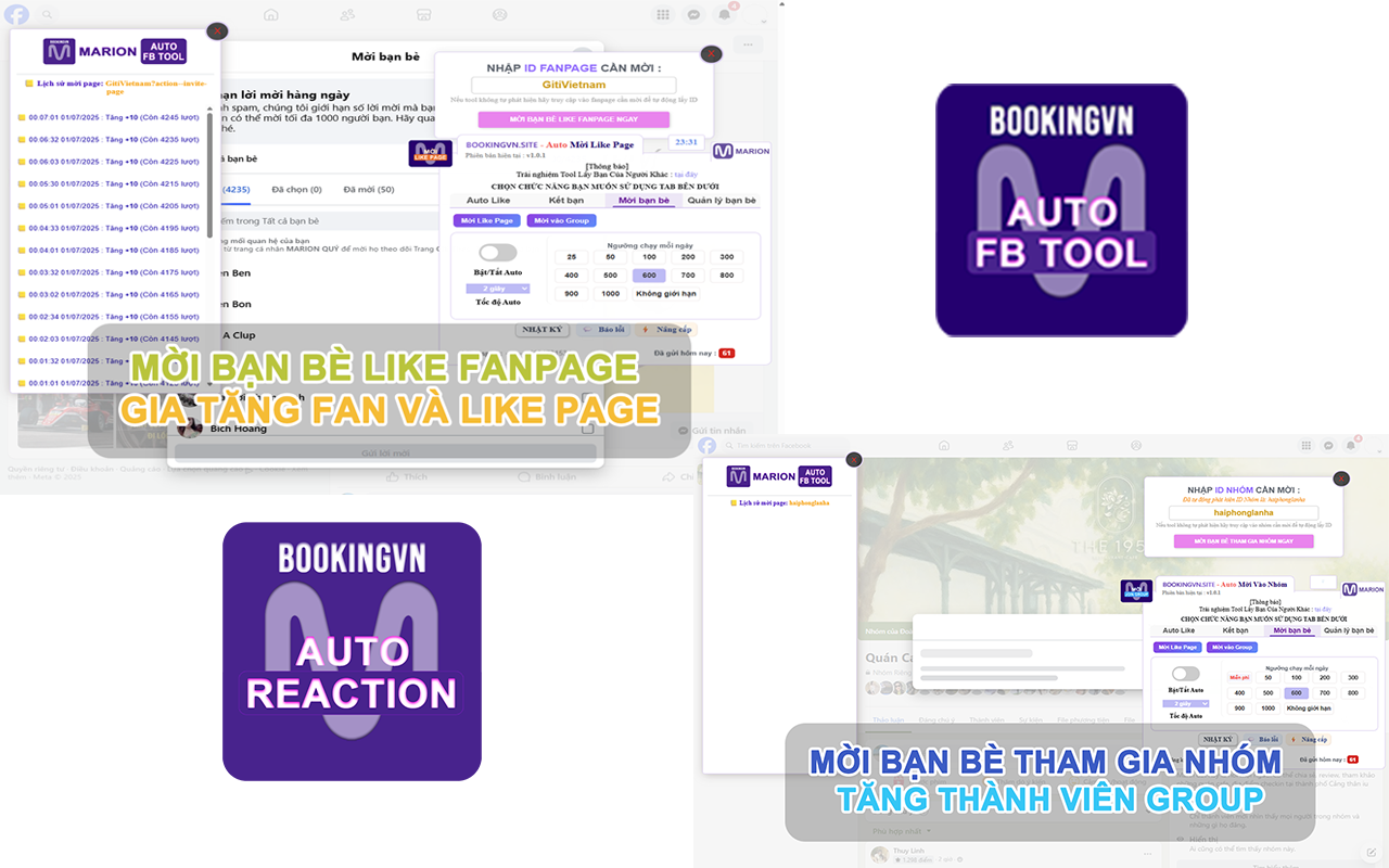 MIXTOOL - Auto Kết Bạn Full 5K & Auto Chọc Mời Like/Nhóm FB TOOL ĐA NĂNG - 截图 2