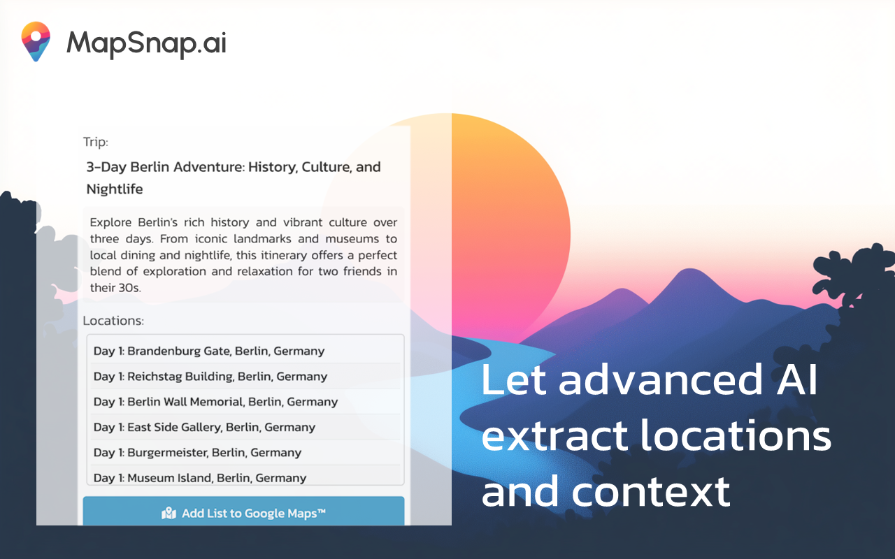 MapSnap.ai - Travel Itineraries to Google Maps™ Lists - 截图 4