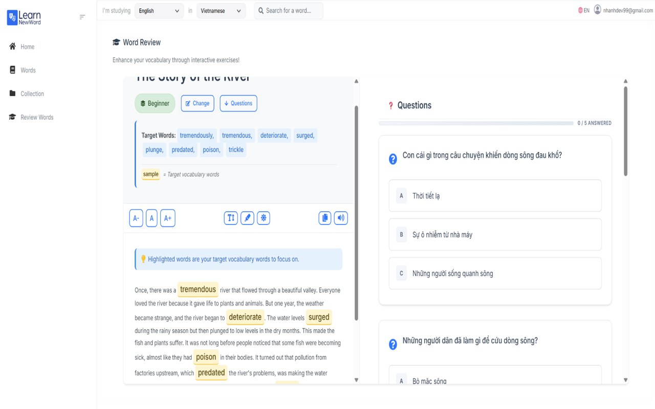 LearnNewWord Vocabulary Building Dictionary AI - 截图 1