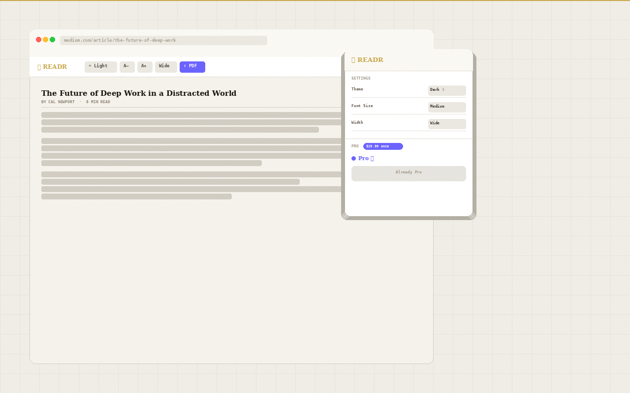 READR – Clean page, one click - 截图 5