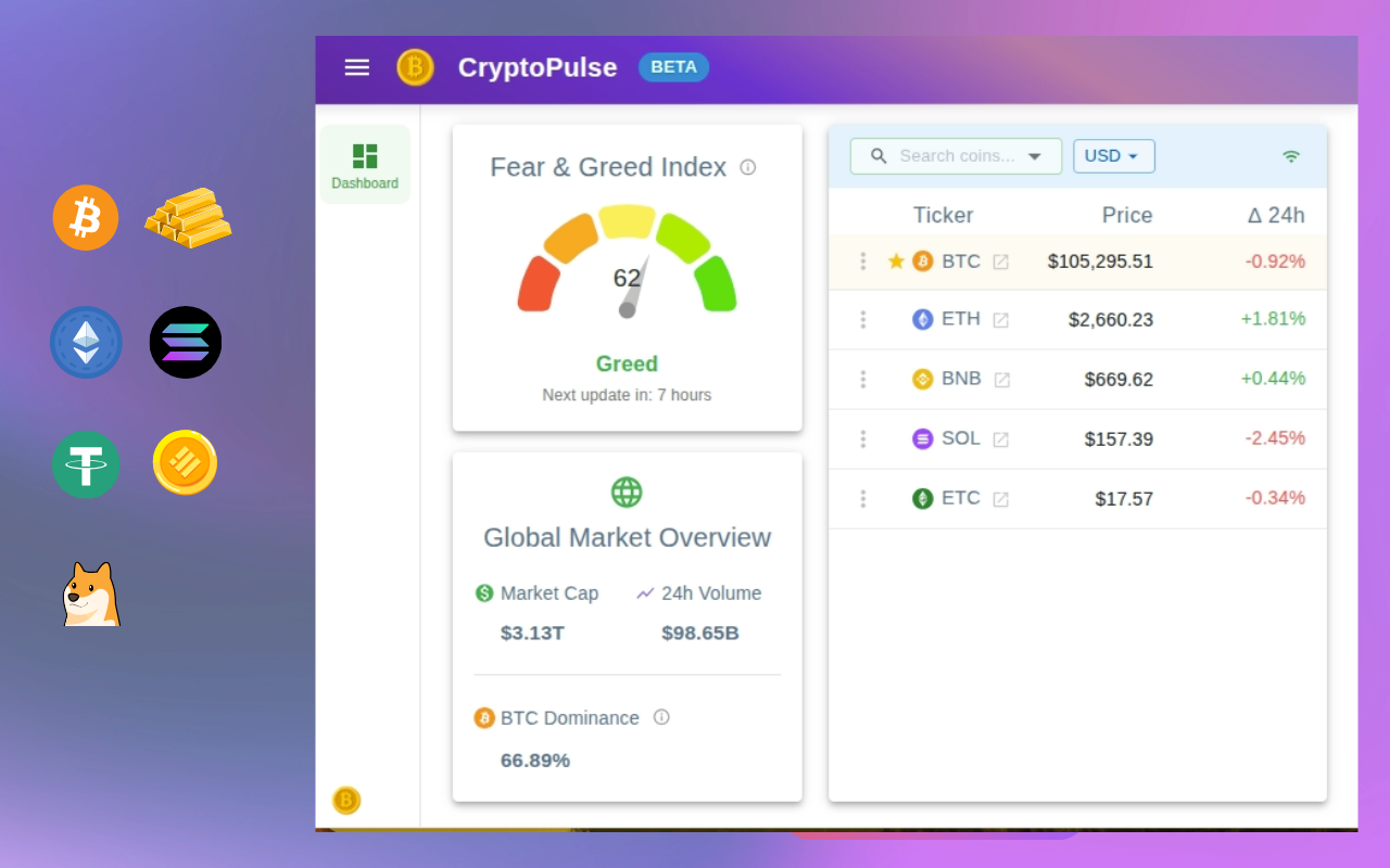 Crypto Pulse price tracker - 截图 1