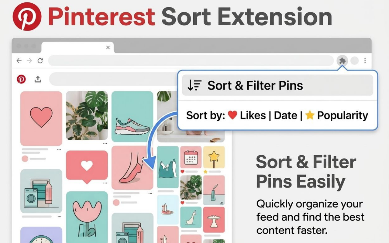 Pinterest 排序扩展 - 轻松排序与筛选图钉 - 截图 3