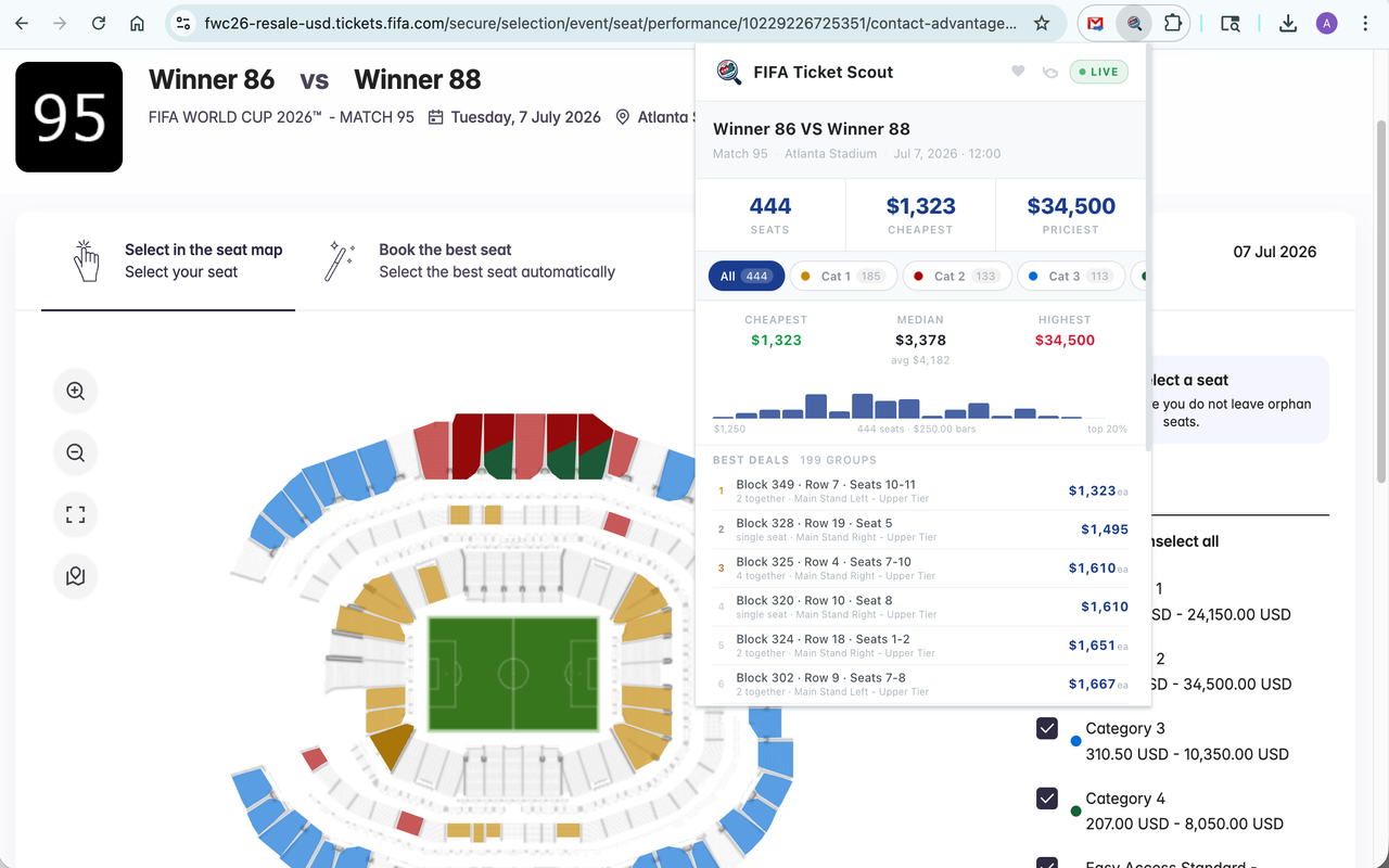 FIFA Ticket Scout - 截图 1