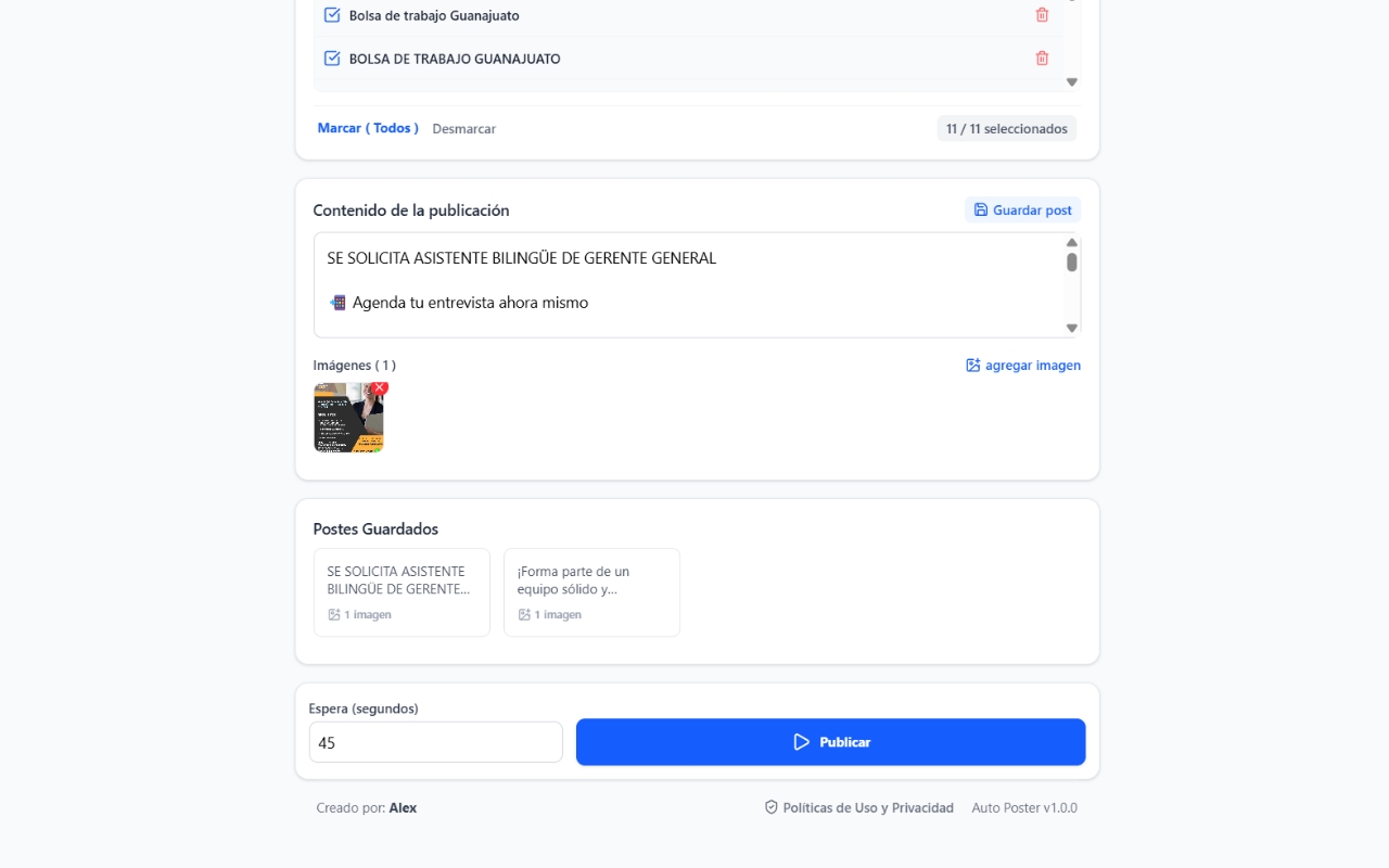 AutoPost Grupos FB - 截图 1