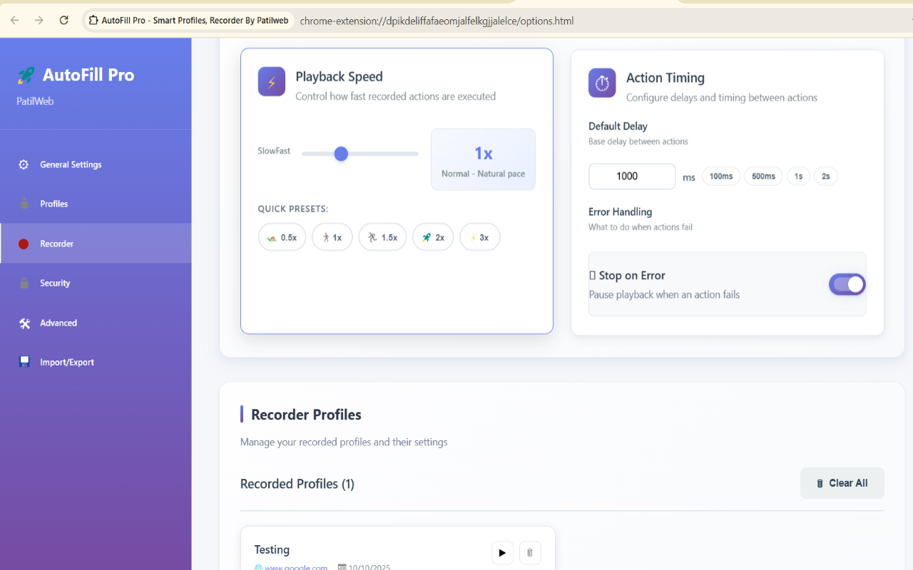 AutoFill Pro - Smart Profiles, Recorder By Patilweb - 截图 5