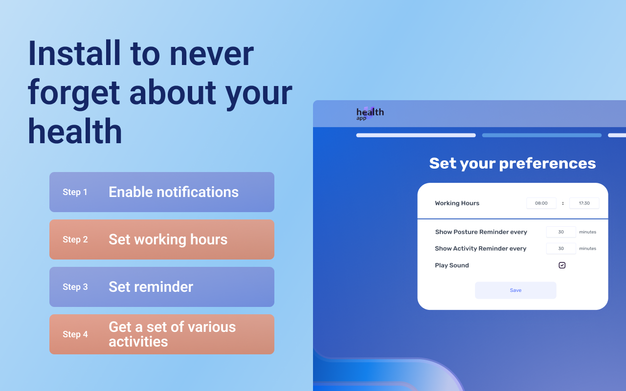 Healthyapp: daily healthy reminders - 截图 2