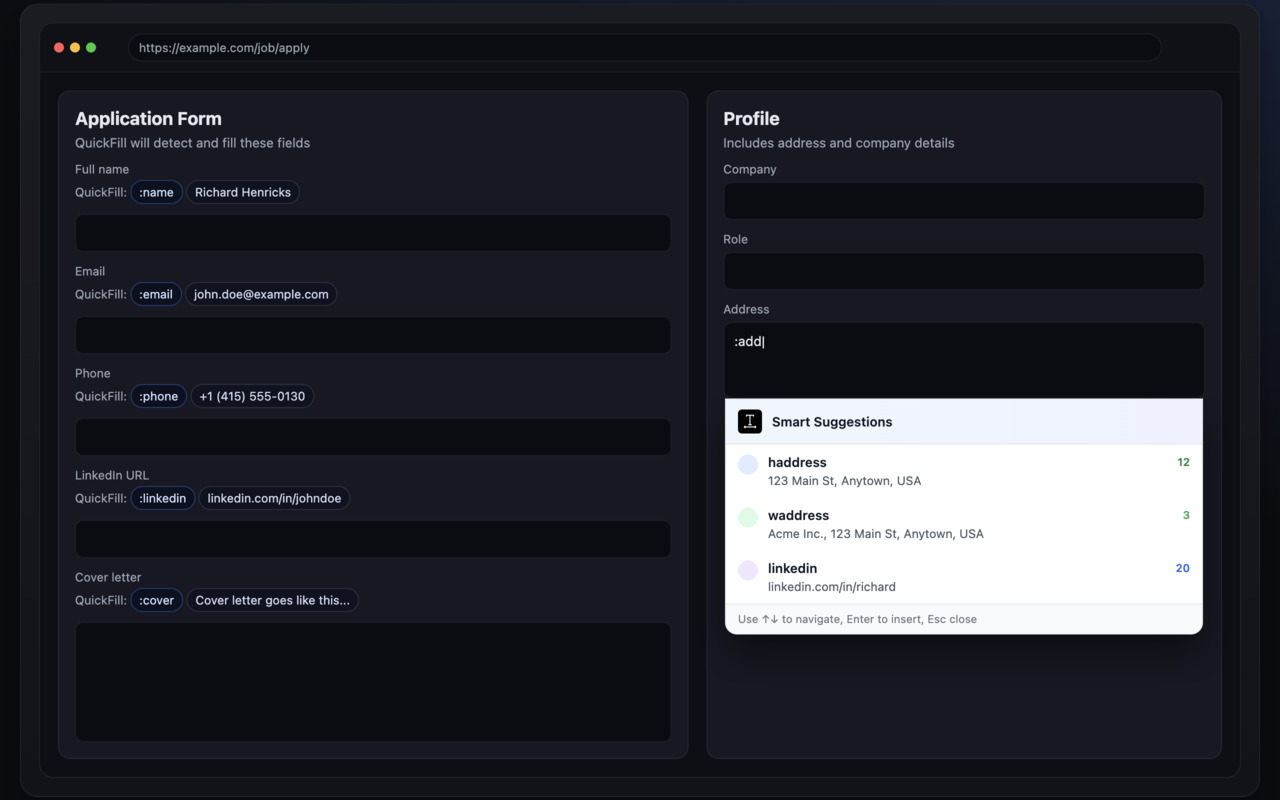 QuickFill – Autofill Forms Instantly - 截图 2