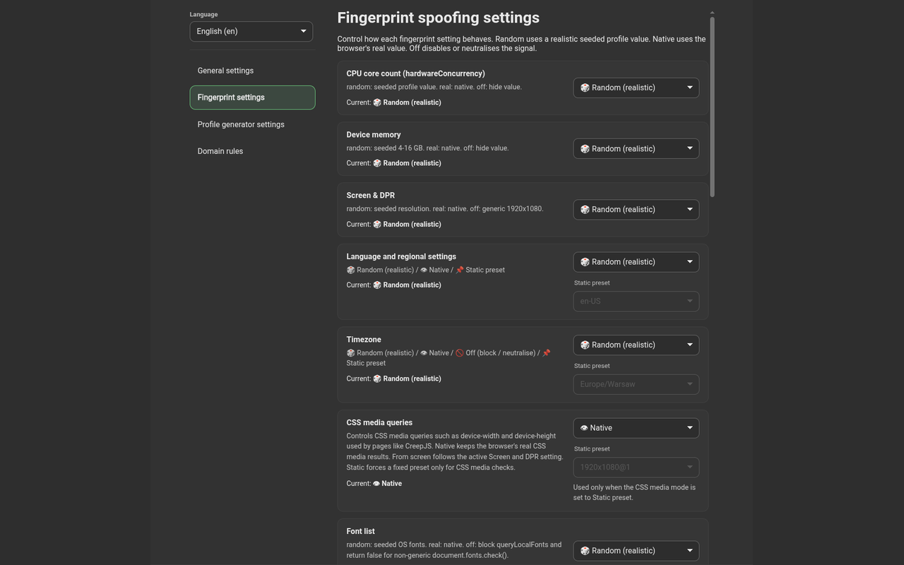 Bullshield - User-Agent & Fingerprint Spoofer - 截图 2