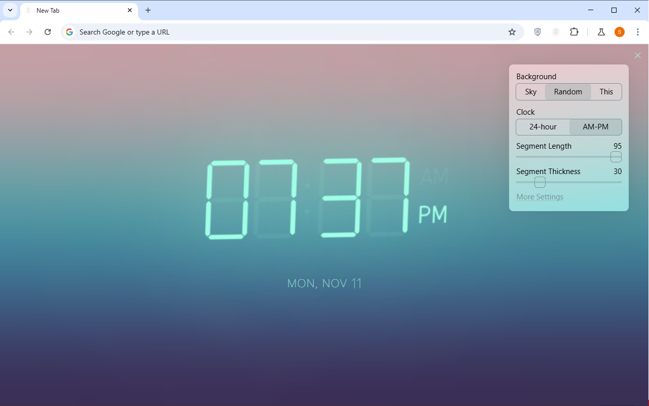 Digital Clock in a New Tab - 截图 2