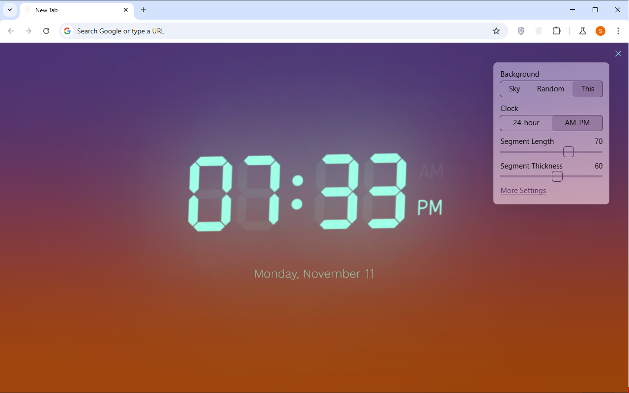Digital Clock in a New Tab - 截图 4