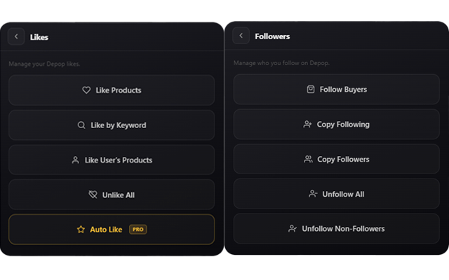 Depop Bot - Popup | Relist, Bump, Like & Follow - 截图 5