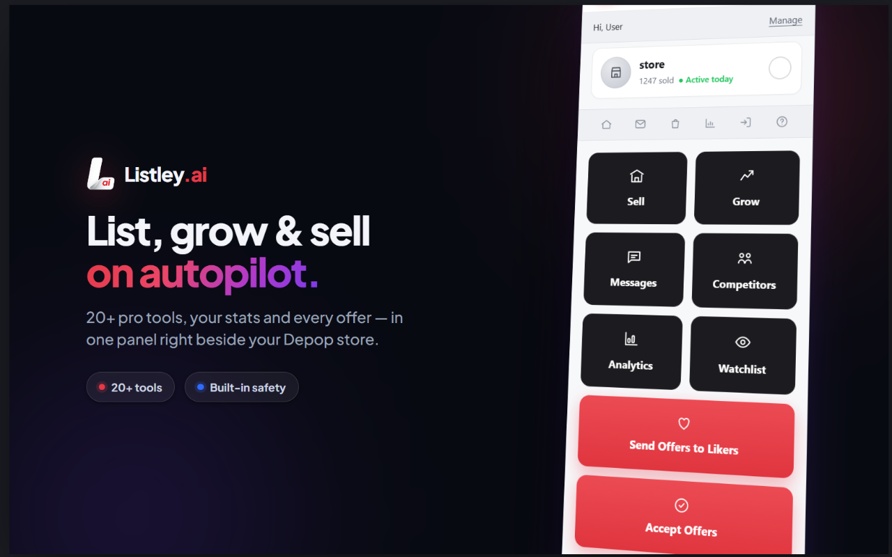 Listley - AI Depop Seller Automator - 截图 5