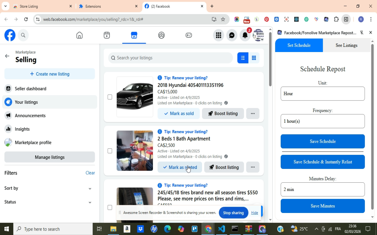 Facebook Marketplace AI Manager, Reposter, Relister - 截图 2