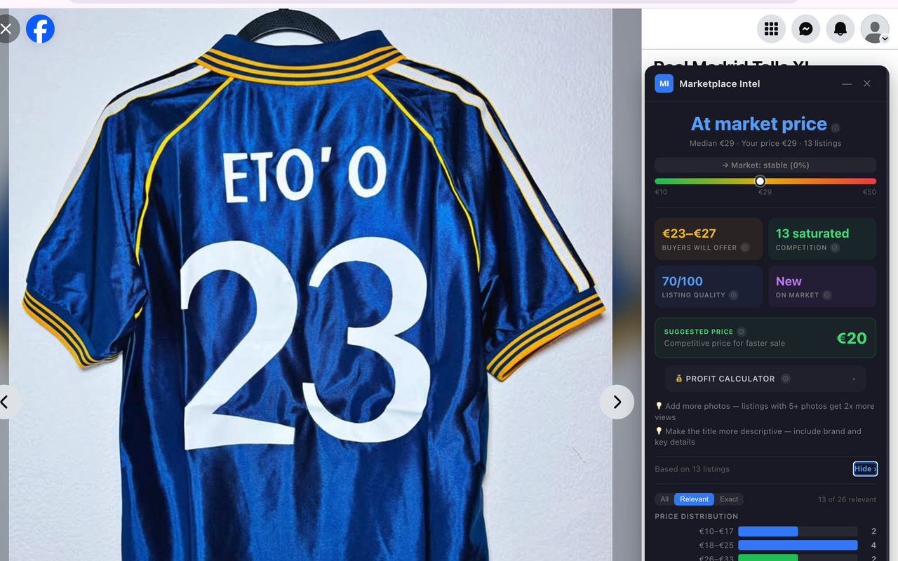 Marketplace Intel — Facebook Marketplace Price Checker - 截图 3