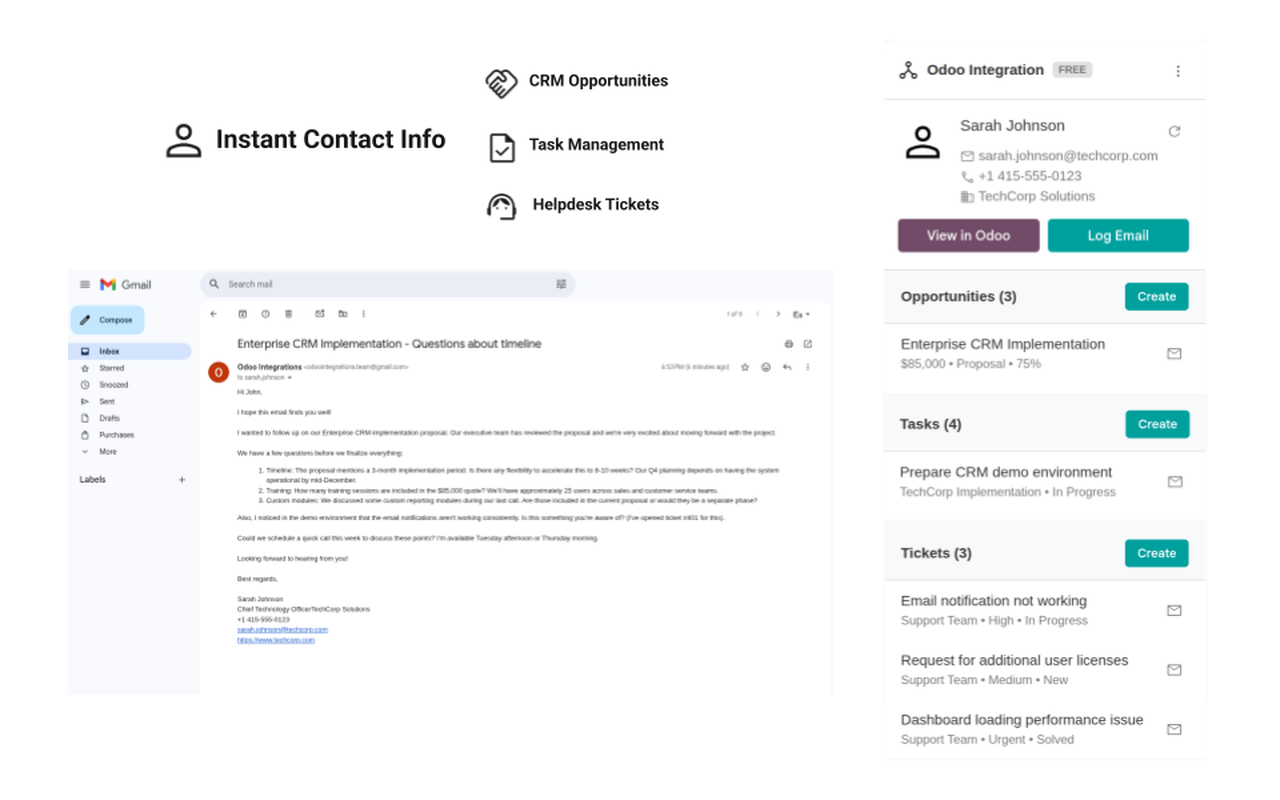 Odoo Integration for Gmail - 截图 3