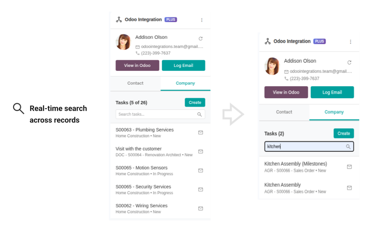 Odoo Integration for Gmail - 截图 5
