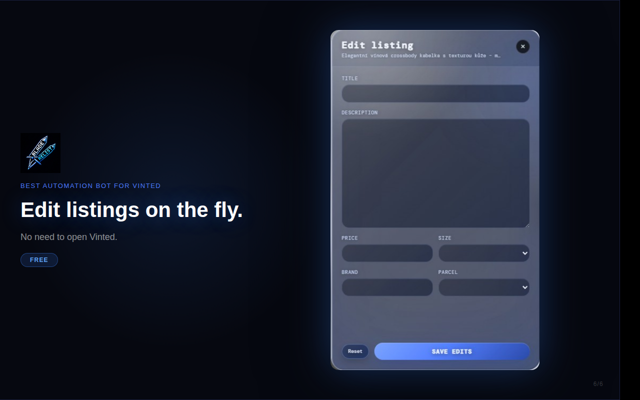 Blade – Best automation bot for Vinted - 截图 2