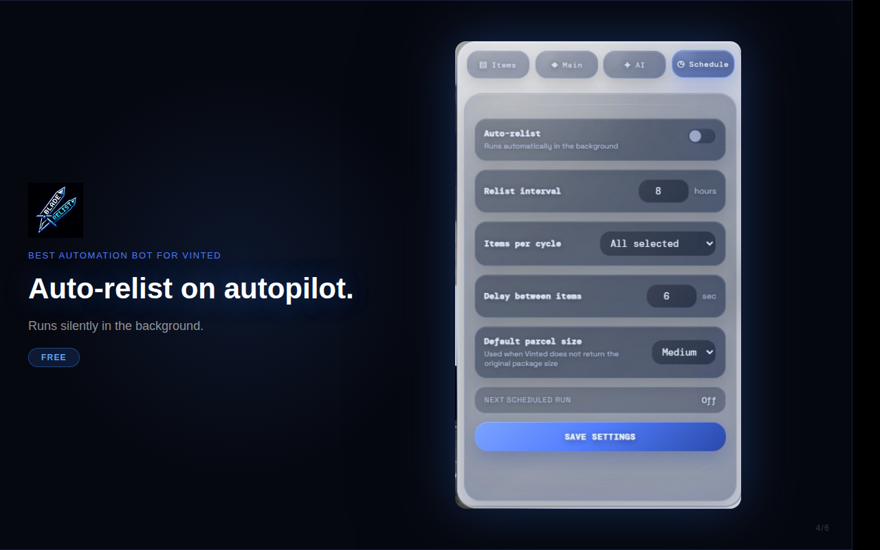 Blade – Best automation bot for Vinted - 截图 4