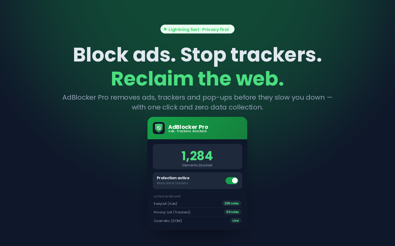AdBlocker Pro – 拦截广告和跟踪器 - 截图 2