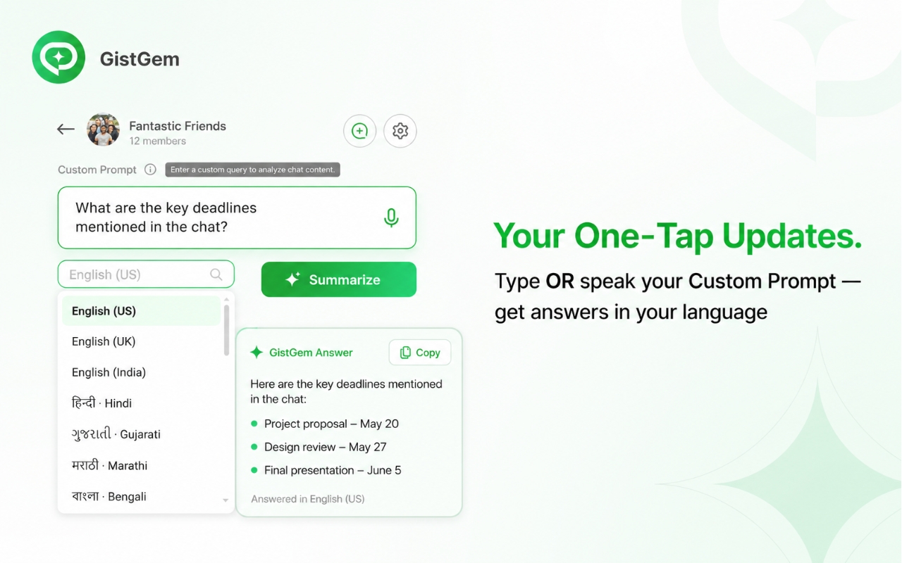 GistGem: WhatsApp & Telegram Chat Summarizer - 截图 2