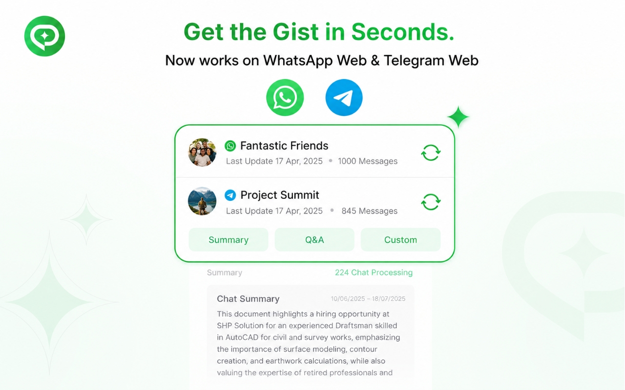 GistGem: WhatsApp & Telegram Chat Summarizer - 截图 4