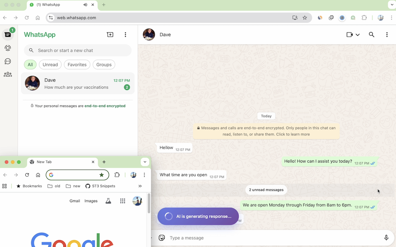 WhatsApp AI Assistant - 截图 1