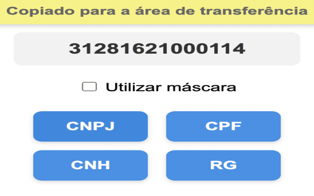 Gerador de Documentos (CNPJ, CPF, CNH e RG) - 截图 2