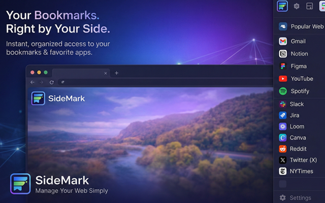 SideMark - Manage Apps, Bookmarks in Sidebar - 截图 1