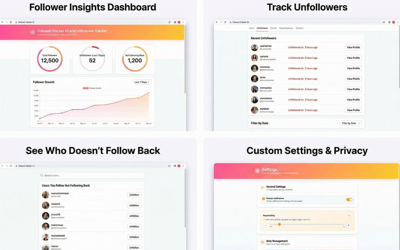 IG粉丝追踪器 & 取关追踪器 - SocialDeck - 截图 3