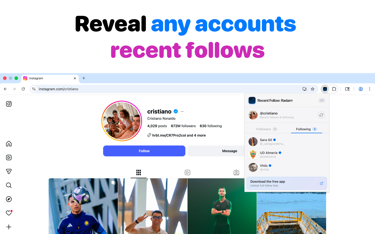 Reveal The Ick - Recent Follow for Instagram: Radarrr - 截图 1