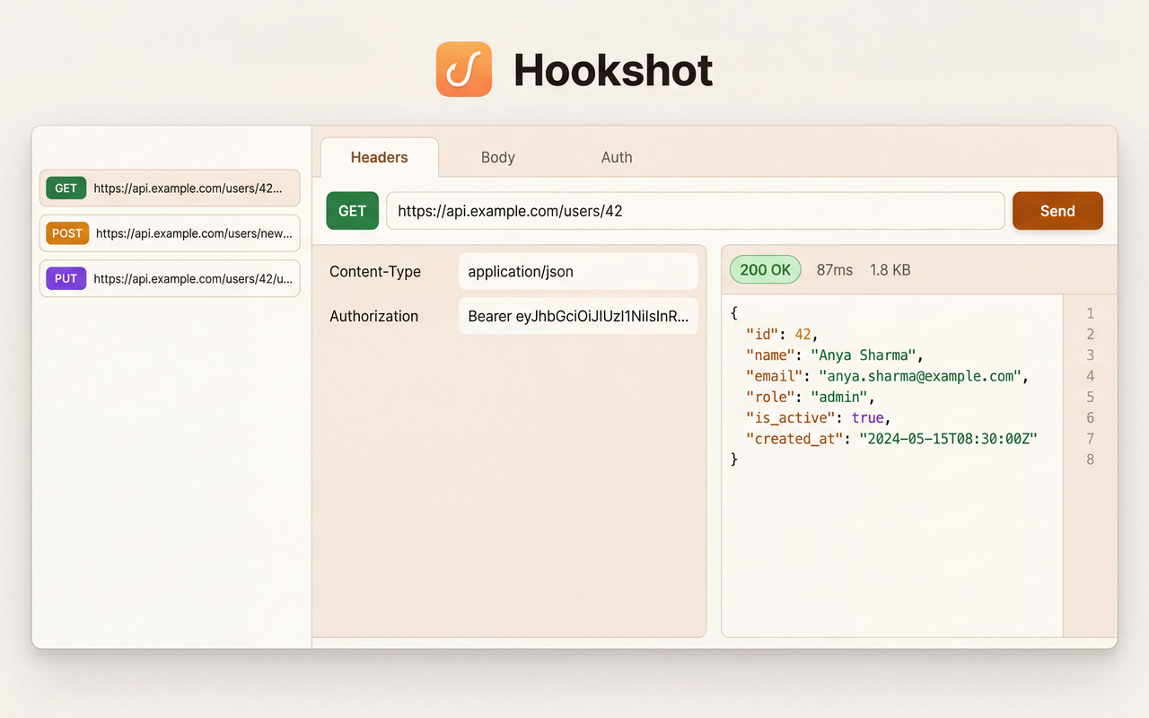 Hookshot - REST API Client & HTTP Request Tester for Developers - 截图 5