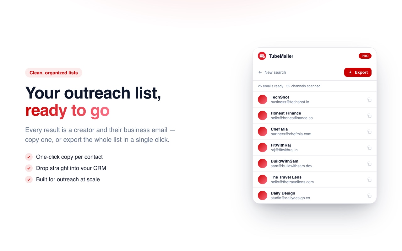 TubeMailer - YouTube Email Finder - 截图 3