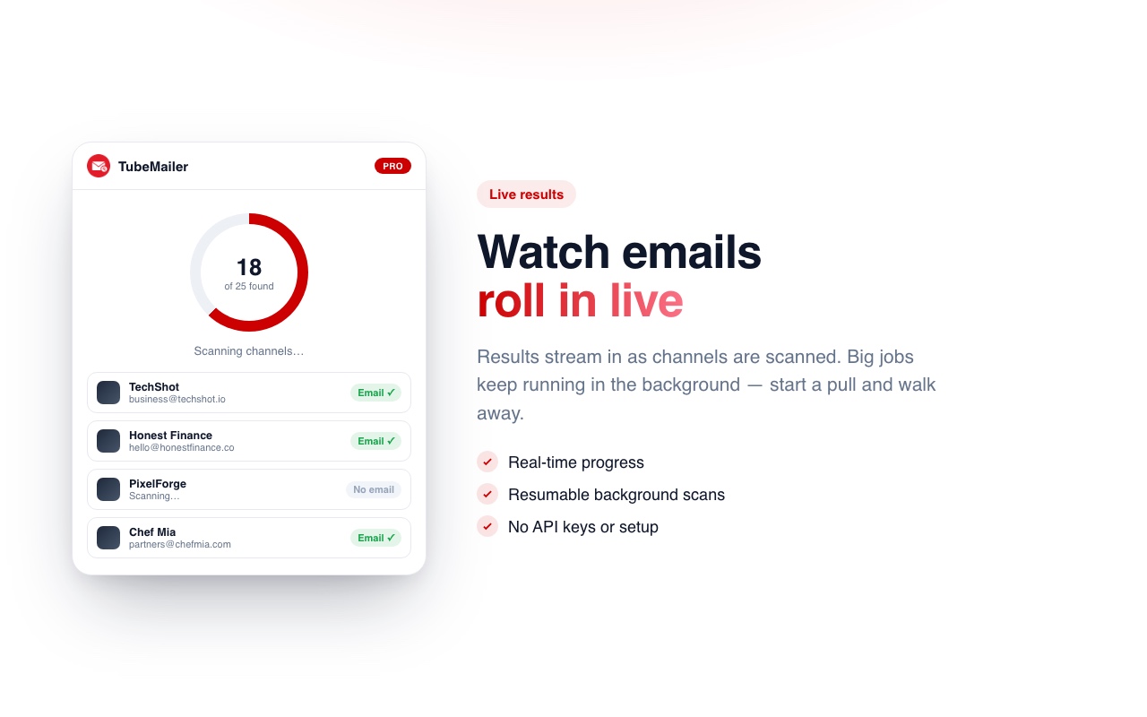 TubeMailer - YouTube Email Finder - 截图 5