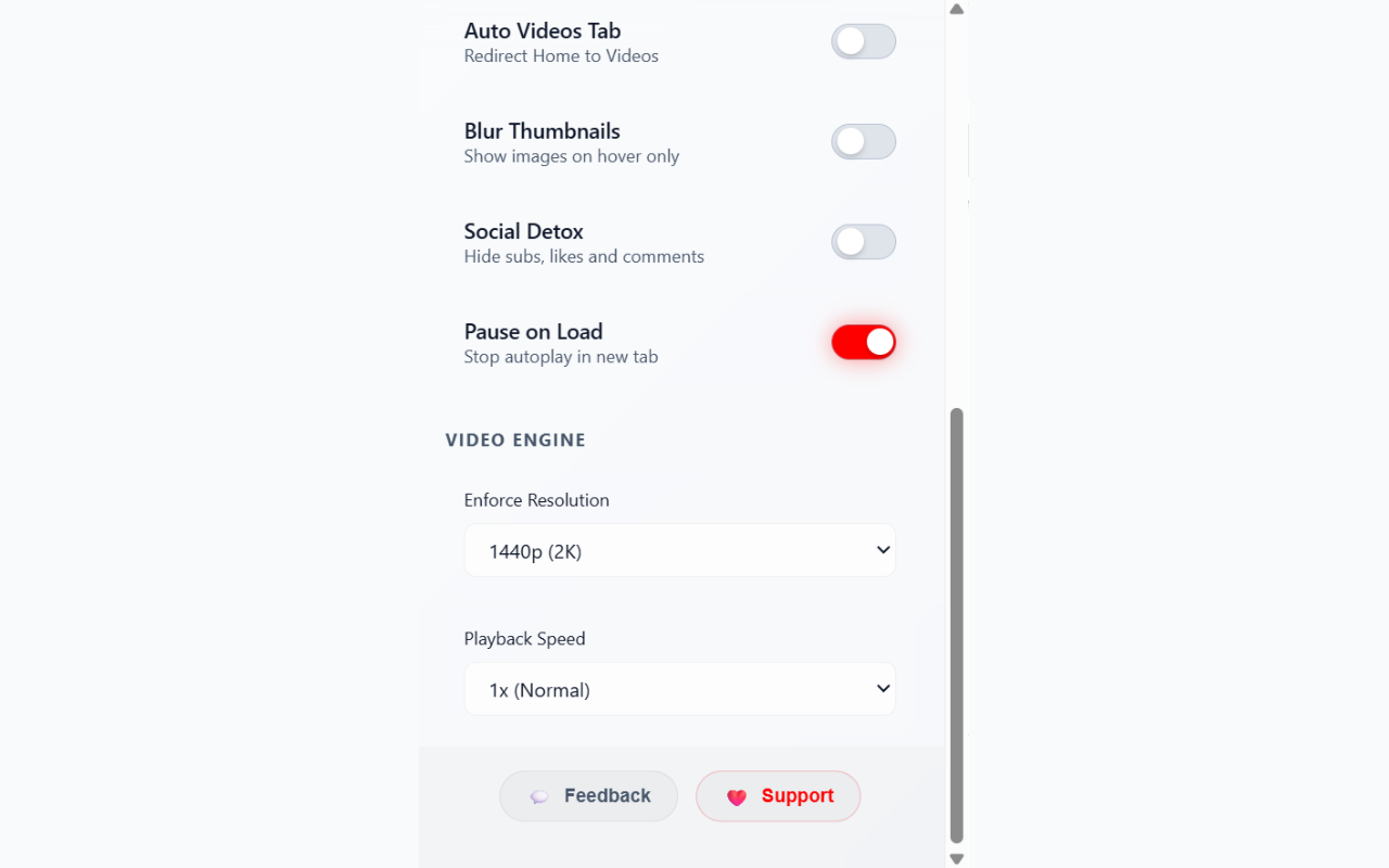Block YouTube Shorts & Distractions + Auto HD - 截图 4