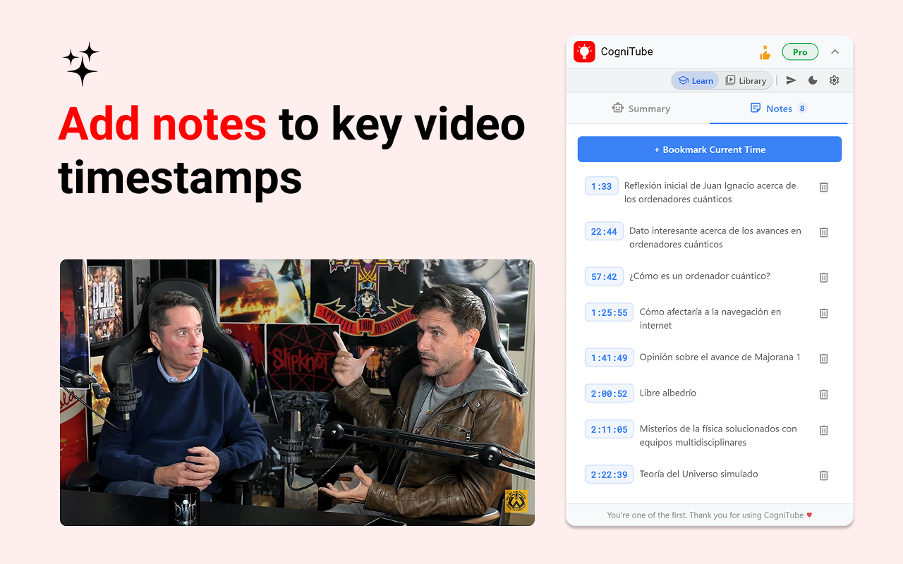 CogniTube: AI YouTube Summaries, Notes & Bookmarks - 截图 3