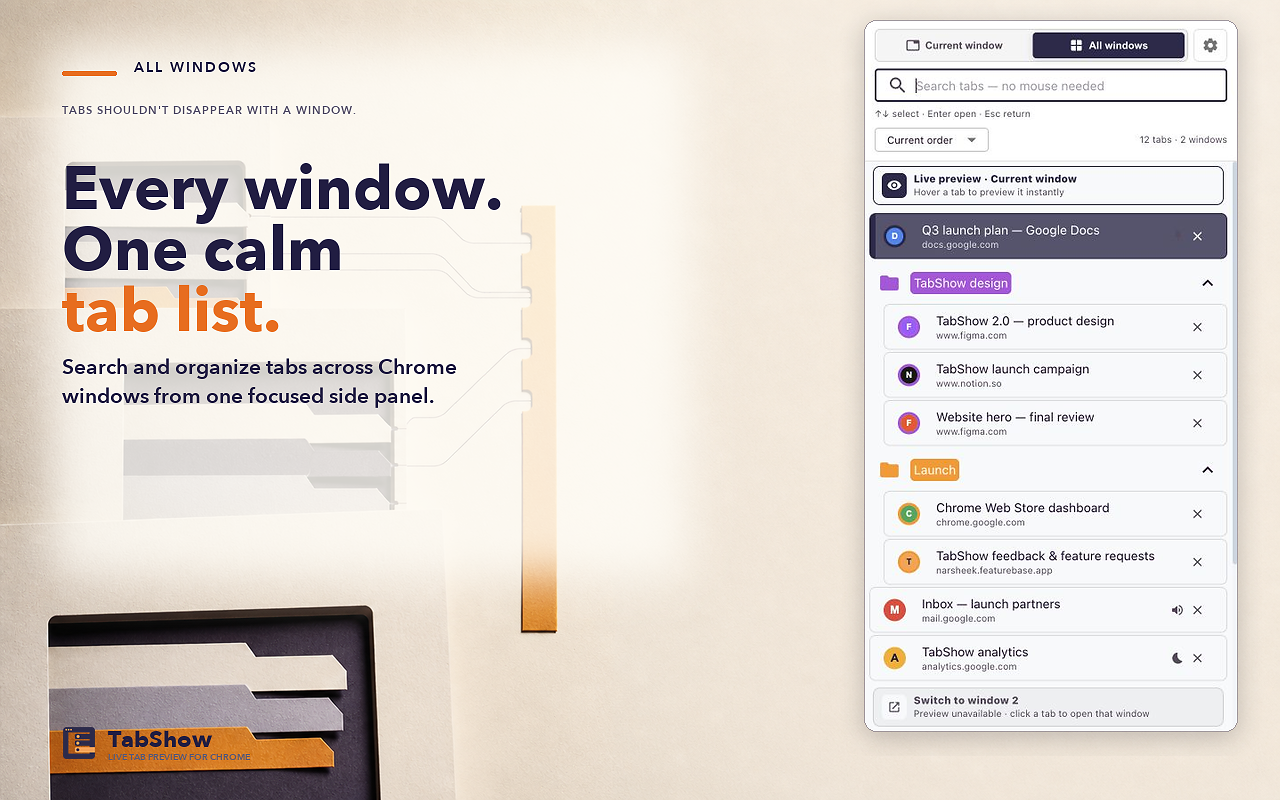 TabShow — Live Tab Preview - 截图 3