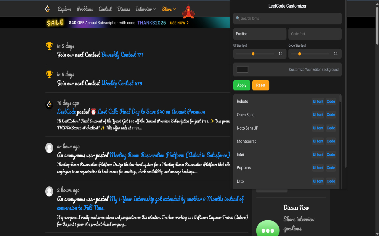 LeetCode Customizer - 截图 1