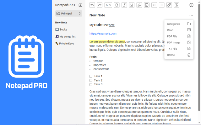 Notepad PRO - 记事本 - 截图 1