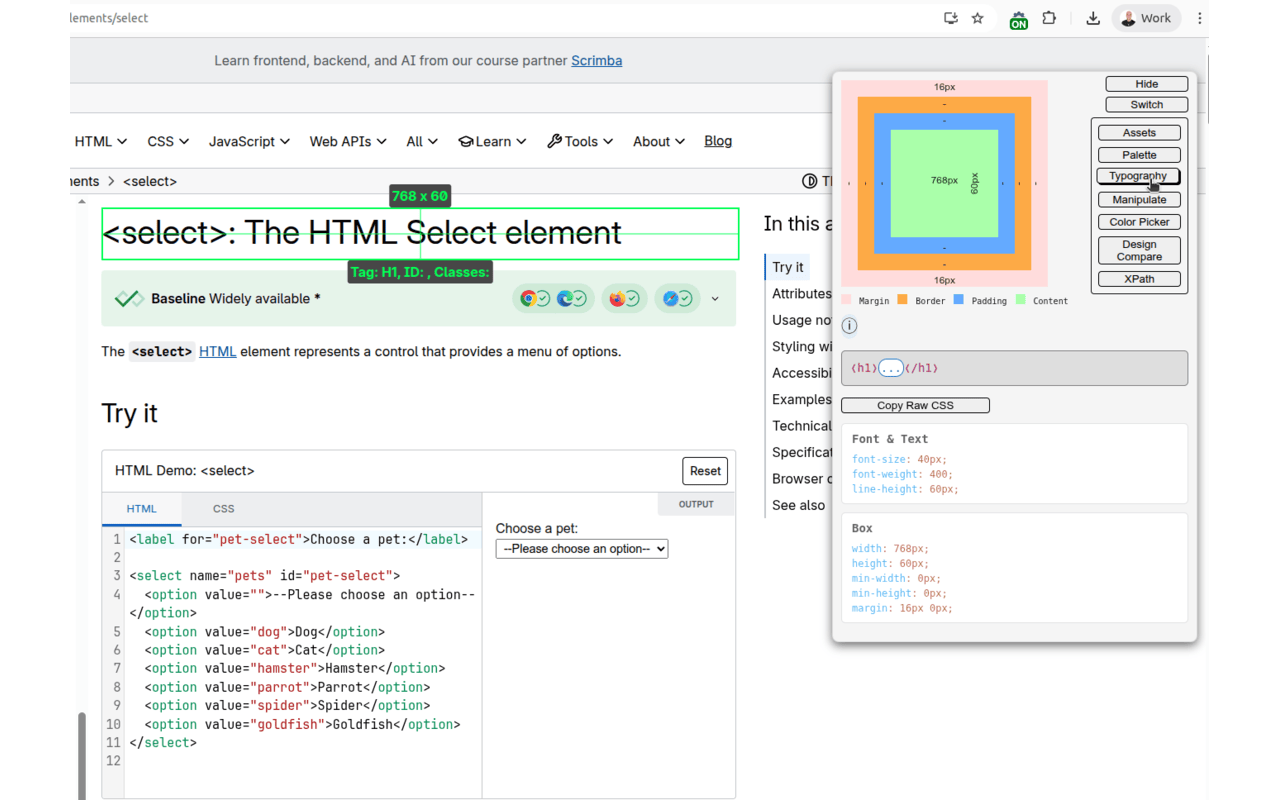 CSS Peek: Element Inspector - 截图 2