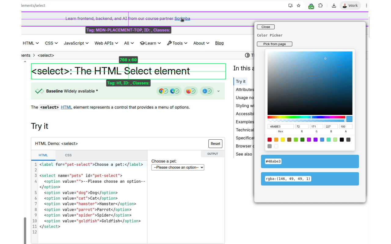 CSS Peek: Element Inspector - 截图 3