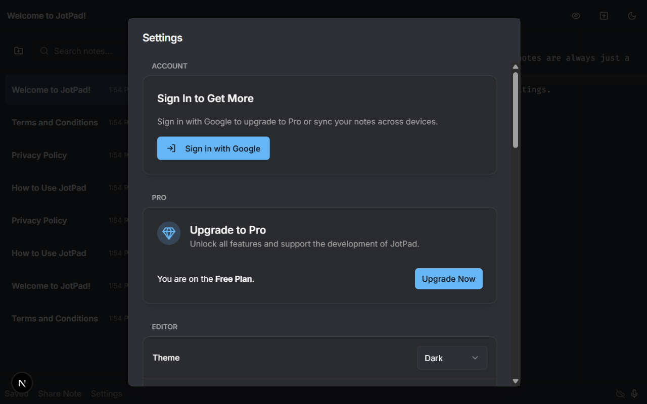 JotPad: Your Side Panel Notepad - 截图 1