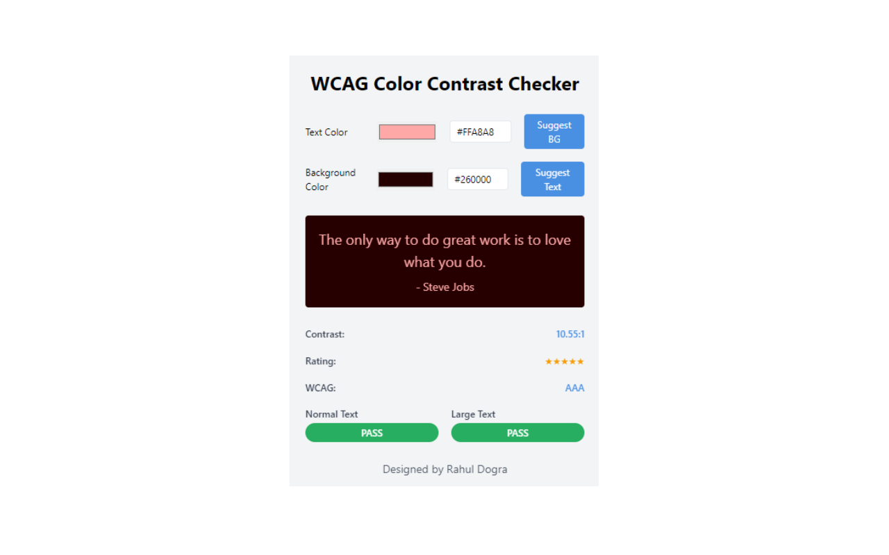 WCAG Color Contrast Checker - 截图 1