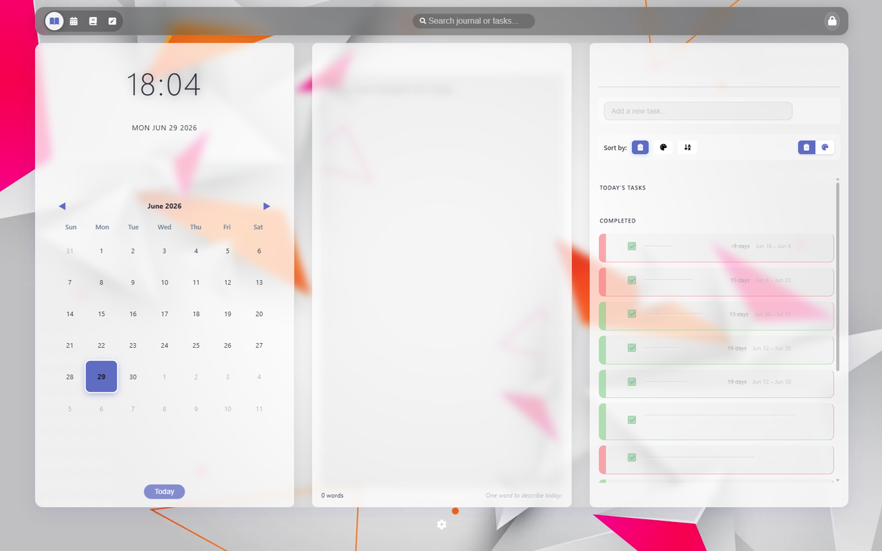 Dreamy Tab - Journal, Calendar & To-Do Dashboard - 截图 4