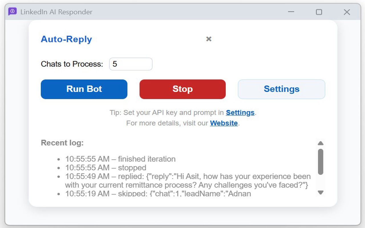 LinkedIn AI Responder - 截图 1