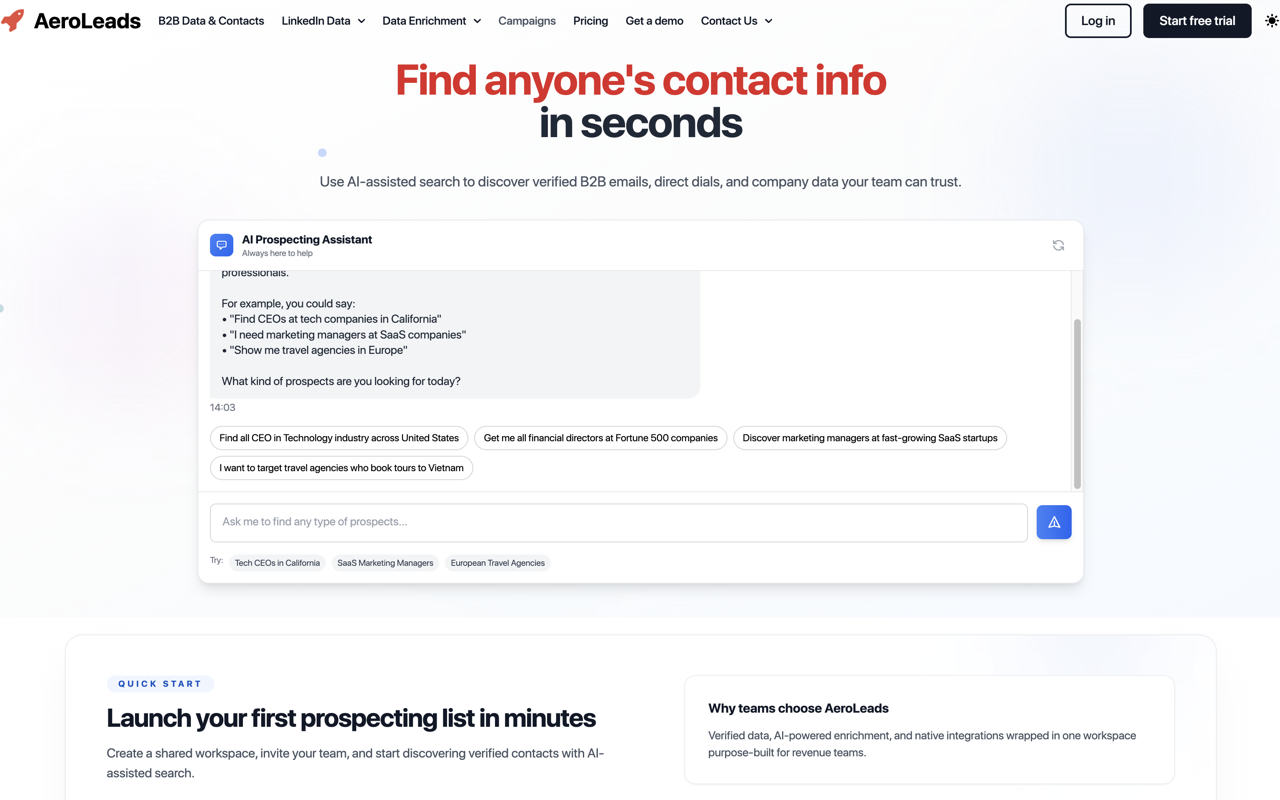 AeroLeads.com - Free B2B Phone Number & Email Finder - 截图 4